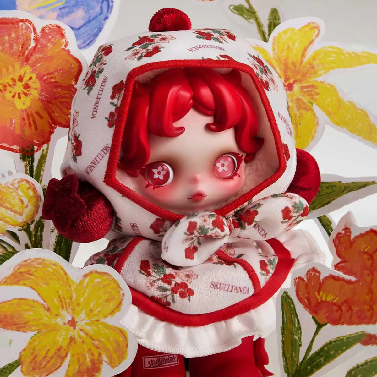 SKULLPANDA Amid Flowers Plush Doll Pendant
